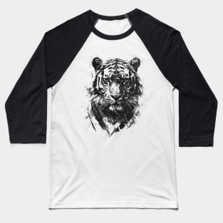 Tiger Spirit Animal black and white sketch Baseball T-Shirt